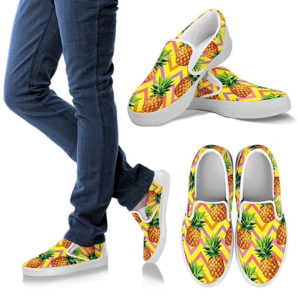 Edm Pineapple Print Women Canvas Slip On Shoes-grizzshop