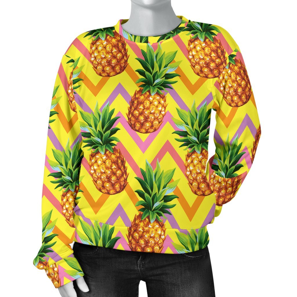 Edm Yellow Pineapple Print Sweatshirt-grizzshop