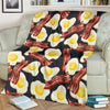 Egg Bacon Pattern Print Blanket-grizzshop