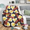 Egg Bacon Pattern Print Blanket-grizzshop