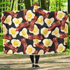 Egg Bacon Pattern Print Hooded Blanket-grizzshop