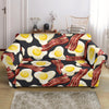 Egg Bacon Pattern Print Loveseat Cover-grizzshop