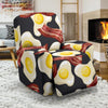 Egg Bacon Pattern Print Recliner Cover-grizzshop