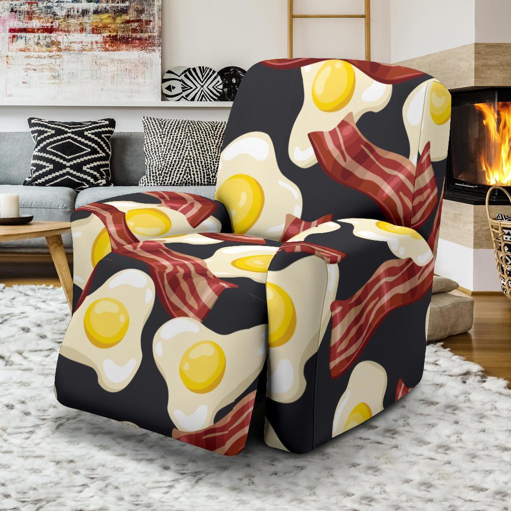 Egg Bacon Pattern Print Recliner Cover-grizzshop