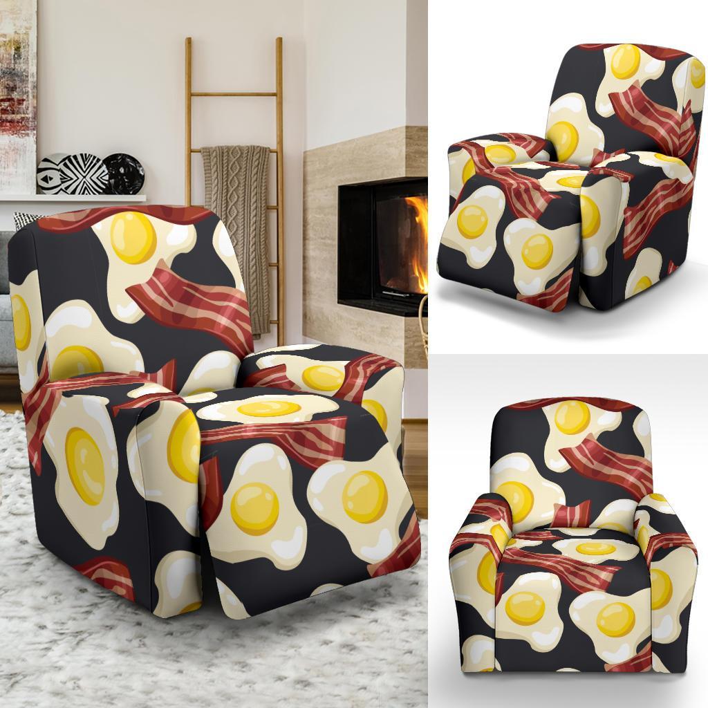 Egg Bacon Pattern Print Recliner Cover-grizzshop