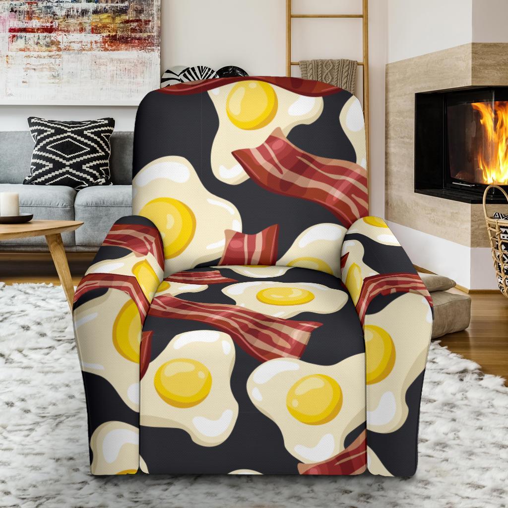 Egg Bacon Pattern Print Recliner Cover-grizzshop