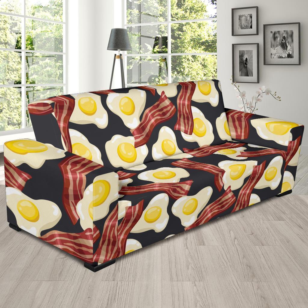 Egg Bacon Pattern Print Sofa Covers-grizzshop