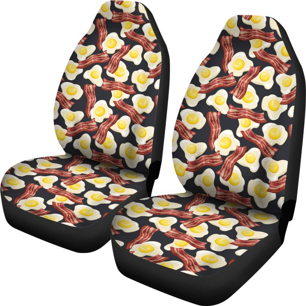 Egg Bacon Pattern Print Universal Fit Car Seat Cover-grizzshop