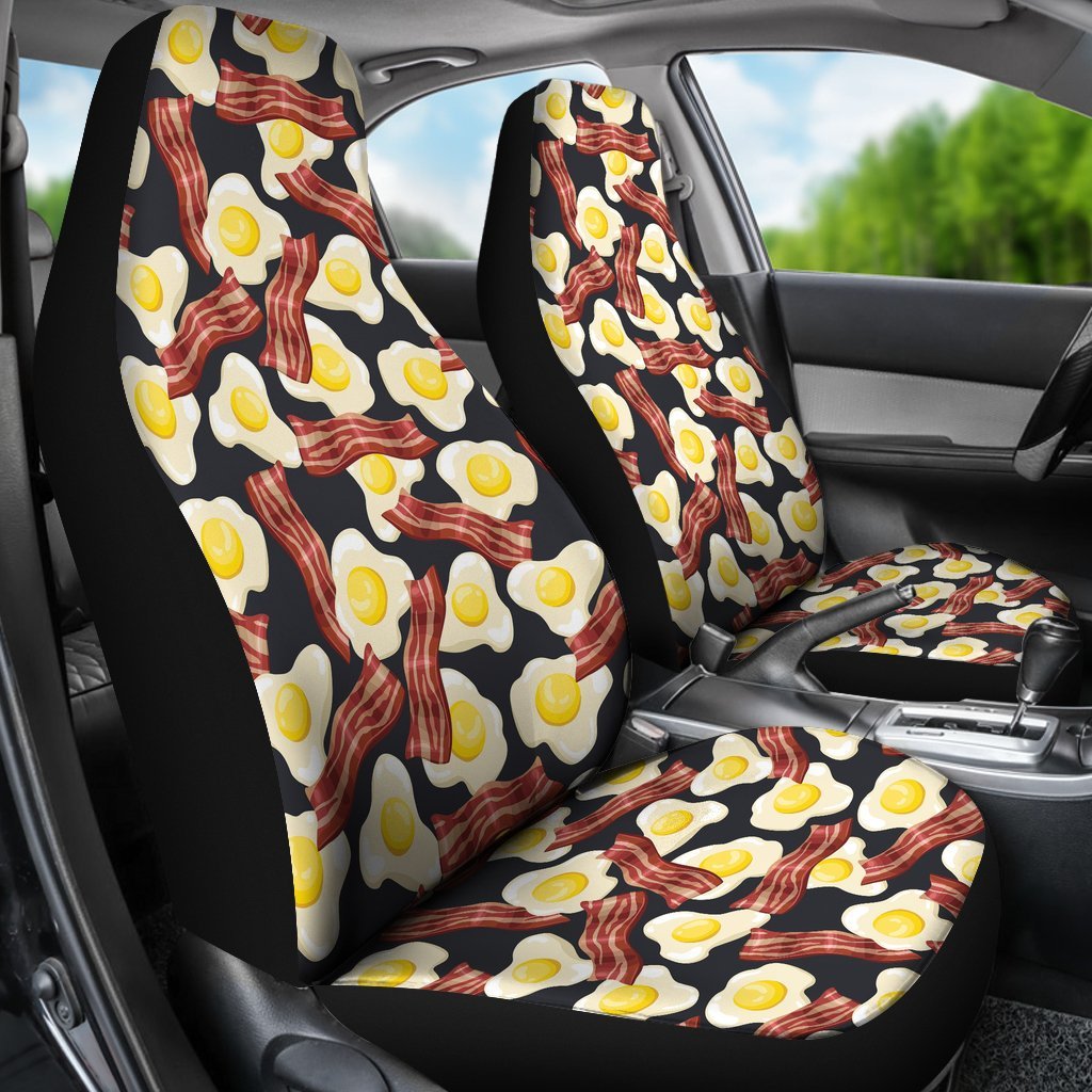 Egg Bacon Pattern Print Universal Fit Car Seat Cover-grizzshop