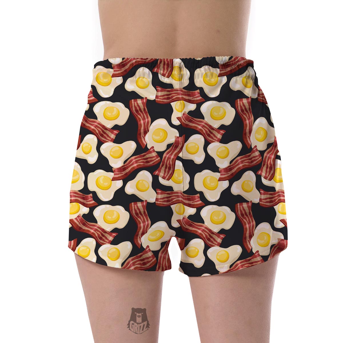 Egg Bacon Pattern Print Women's Shorts-grizzshop