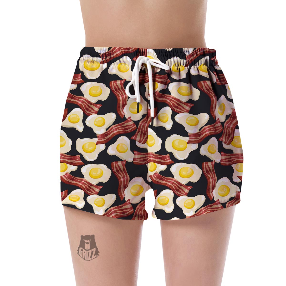 Egg Bacon Pattern Print Women's Shorts-grizzshop