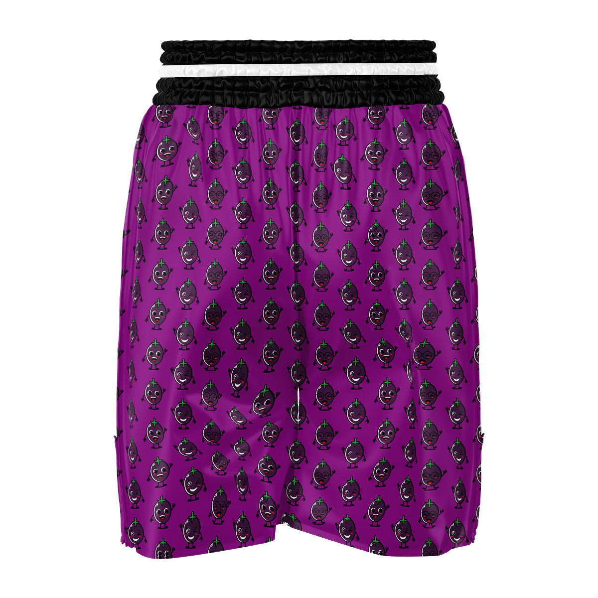 Eggplant Cartoon Print Pattern Boxing Shorts-grizzshop
