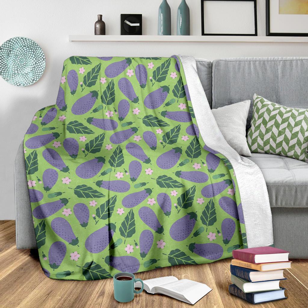 Eggplant Cute Pattern Print Blanket-grizzshop