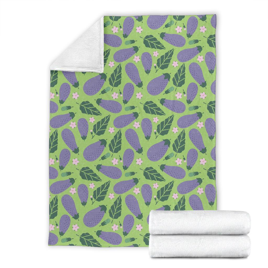 Eggplant Cute Pattern Print Blanket-grizzshop