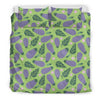 Eggplant Cute Pattern Print Duvet Cover Bedding Set-grizzshop