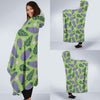 Eggplant Cute Pattern Print Hooded Blanket-grizzshop