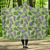 Eggplant Cute Pattern Print Hooded Blanket-grizzshop