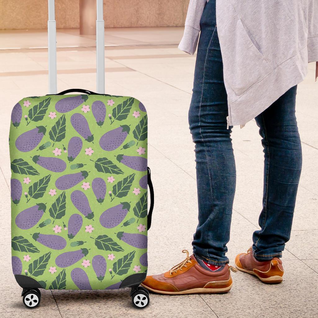 Eggplant Cute Pattern Print Luggage Cover Protector-grizzshop