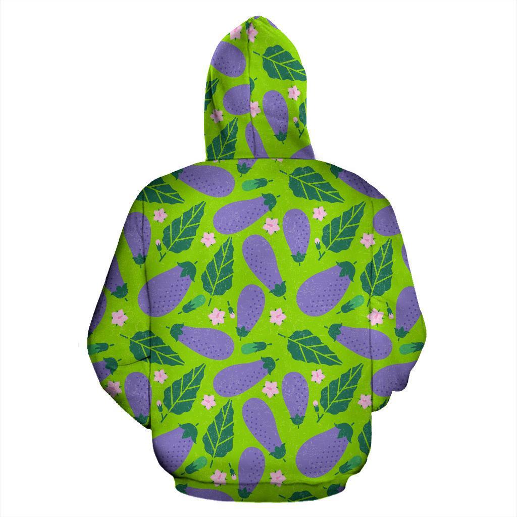 Eggplant Cute Pattern Print Men Women Pullover Hoodie-grizzshop