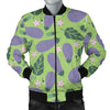 Eggplant Cute Pattern Print Men's Bomber Jacket-grizzshop