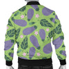 Eggplant Cute Pattern Print Men's Bomber Jacket-grizzshop