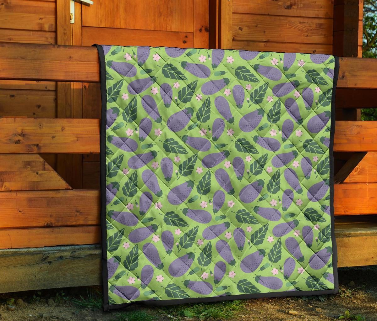 Eggplant Cute Pattern Print Quilt-grizzshop