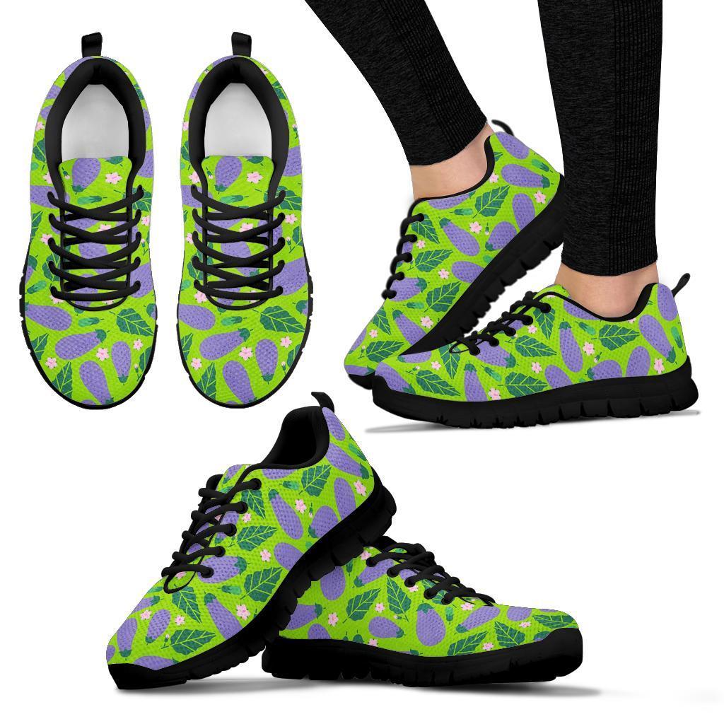 Eggplant Cute Pattern Print Sneaker Shoes For Men Women-grizzshop