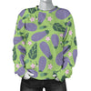 Eggplant Cute Pattern Print Women's Sweatshirt-grizzshop