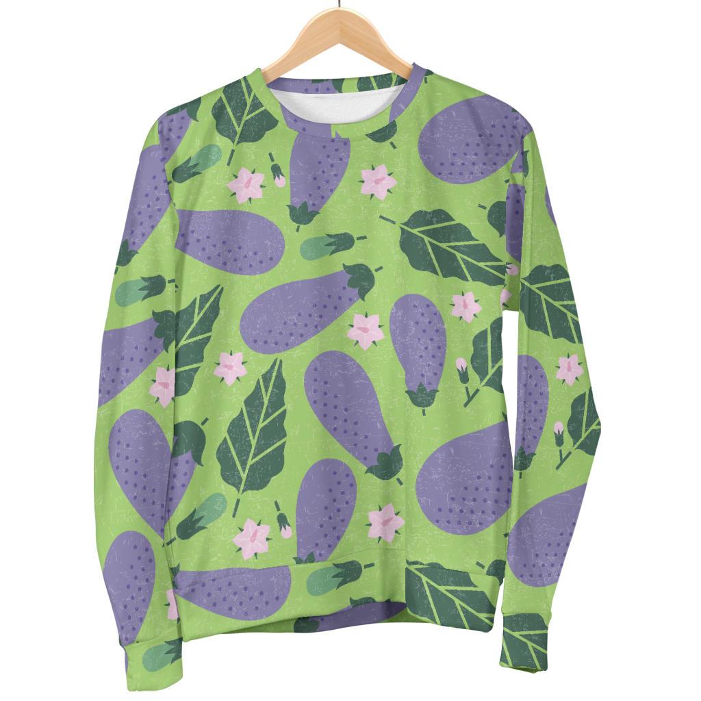 Eggplant Cute Pattern Print Women's Sweatshirt-grizzshop