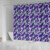 Eggplant Cute Print Pattern Bathroom Shower Curtain-grizzshop