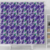 Eggplant Cute Print Pattern Bathroom Shower Curtain-grizzshop