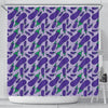 Eggplant Cute Print Pattern Bathroom Shower Curtain-grizzshop