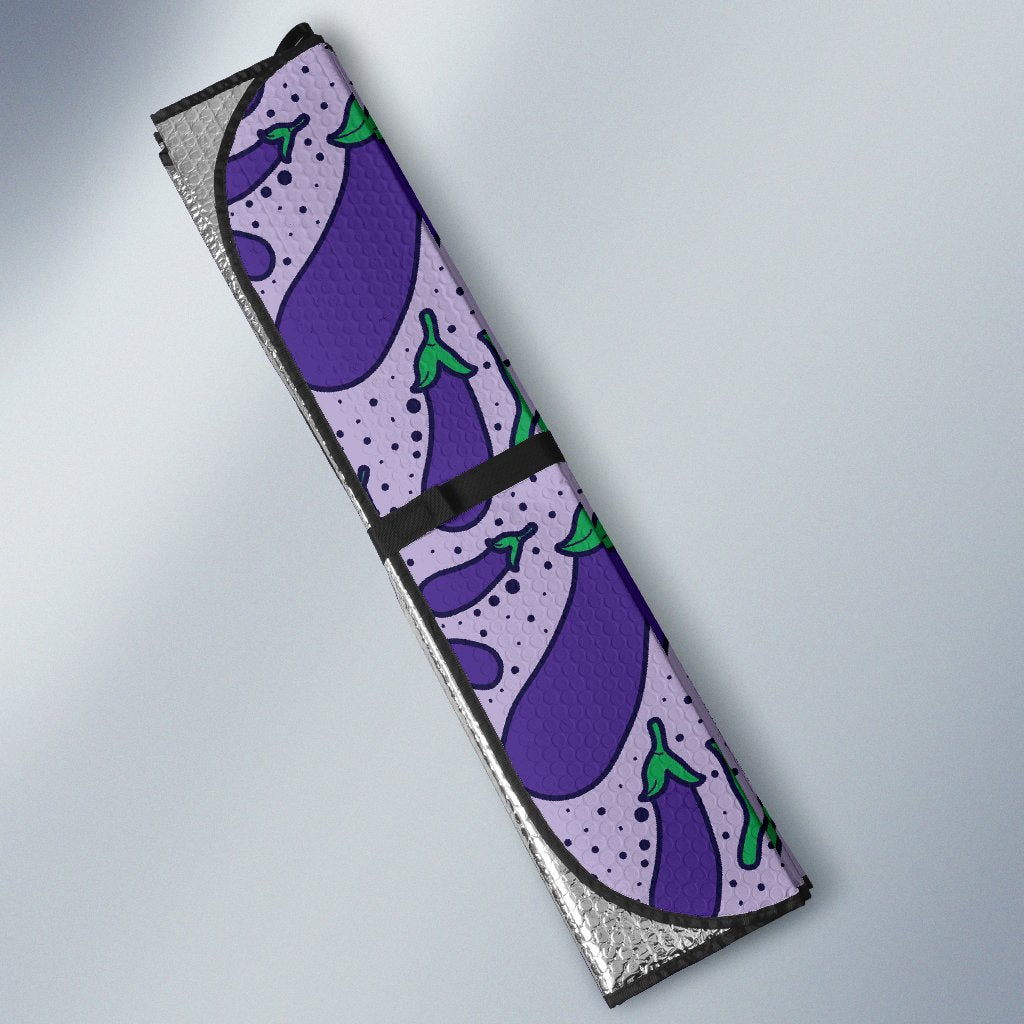 Eggplant Cute Print Pattern Car Sun Shade-grizzshop