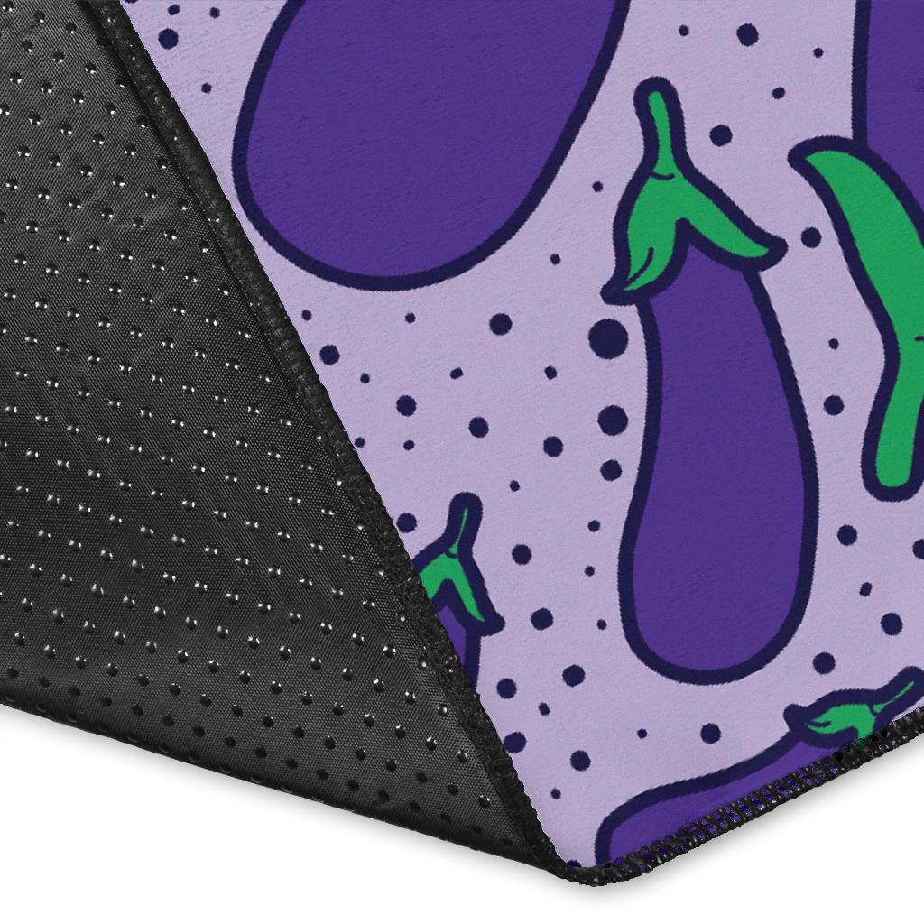 Eggplant Cute Print Pattern Floor Mat-grizzshop