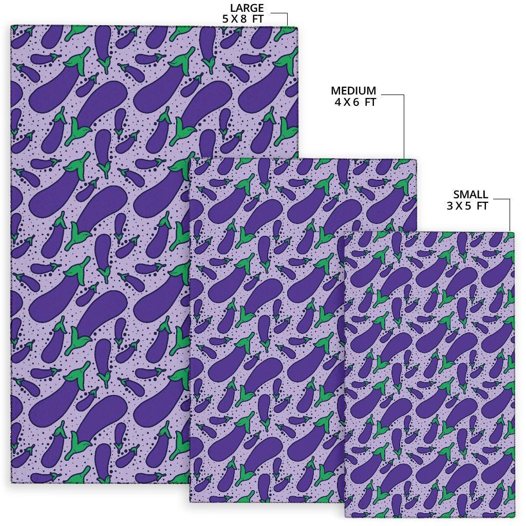 Eggplant Cute Print Pattern Floor Mat-grizzshop