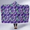 Eggplant Cute Print Pattern Hooded Blanket-grizzshop