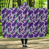 Eggplant Cute Print Pattern Hooded Blanket-grizzshop