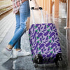 Eggplant Cute Print Pattern Luggage Cover Protector-grizzshop