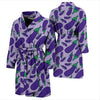 Eggplant Cute Print Pattern Men Long Robe-grizzshop