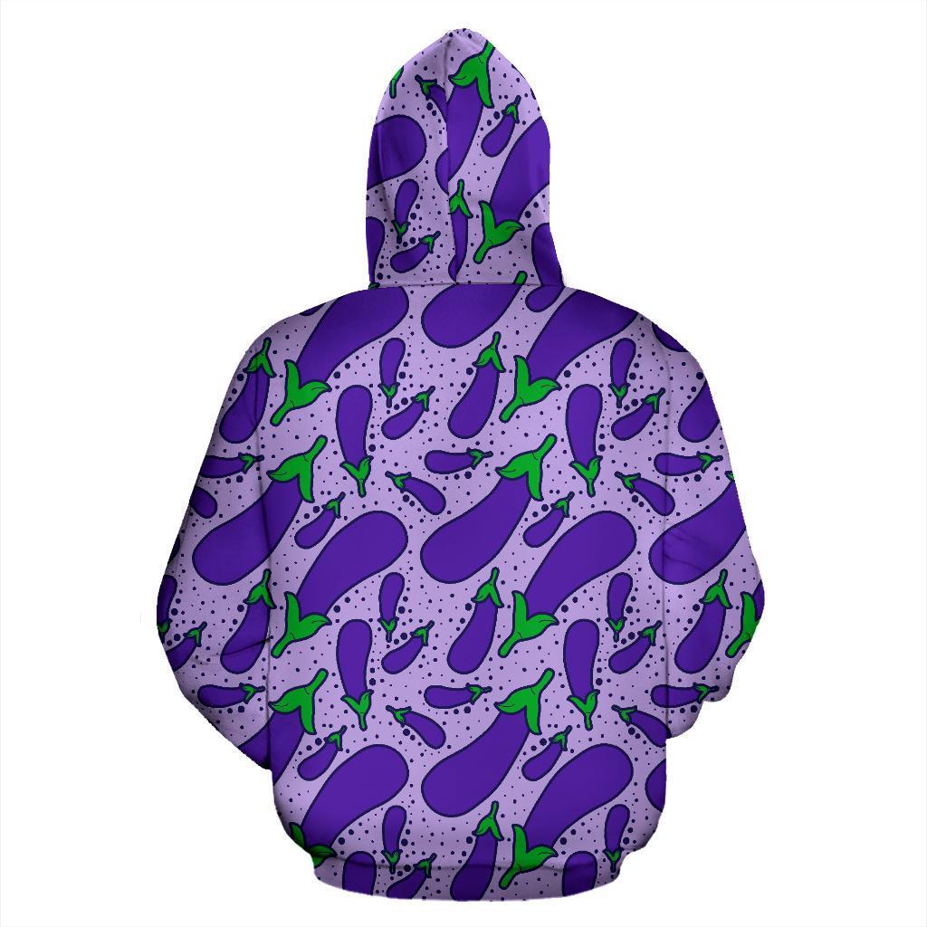 Eggplant Cute Print Pattern Men Women Pullover Hoodie-grizzshop