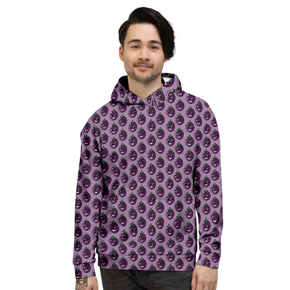 Eggplant Cute Print Pattern Men's Hoodie-grizzshop