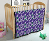 Eggplant Cute Print Pattern Quilt-grizzshop