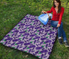 Eggplant Cute Print Pattern Quilt-grizzshop