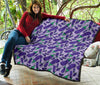 Eggplant Cute Print Pattern Quilt-grizzshop