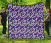 Eggplant Cute Print Pattern Quilt-grizzshop