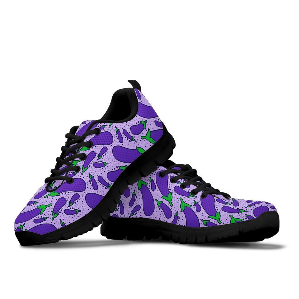 Eggplant Cute Print Pattern Sneaker Shoes For Men Women-grizzshop