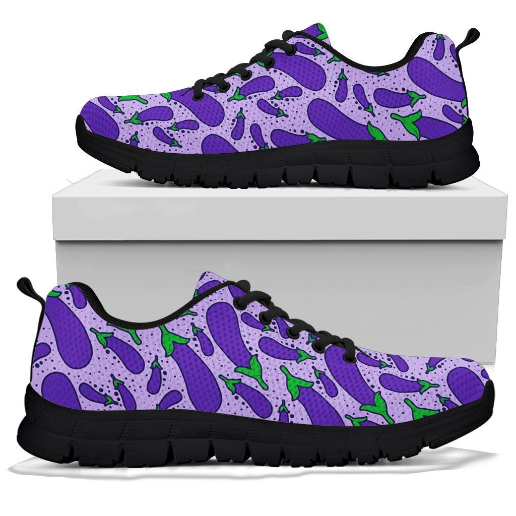 Eggplant Cute Print Pattern Sneaker Shoes For Men Women-grizzshop