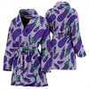 Eggplant Cute Print Pattern Women Long Robe-grizzshop