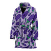 Eggplant Cute Print Pattern Women Long Robe-grizzshop