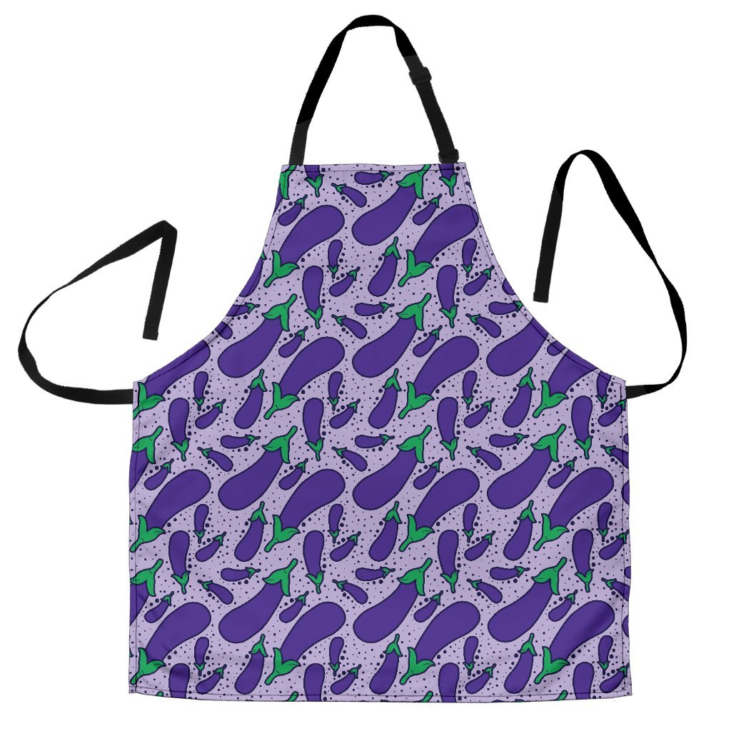 Eggplant Cute Print Pattern Women's Apron-grizzshop